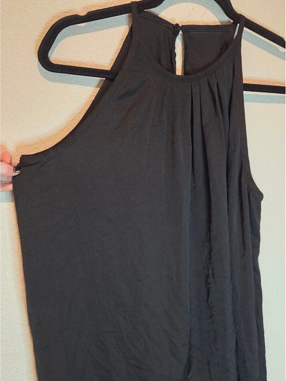 Michael Kors Black Sleeveless Blouse with Keyhole Back